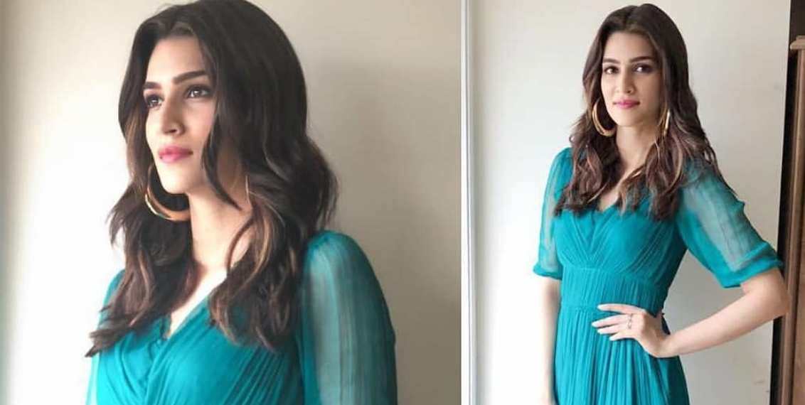 Kriti Sanon Looking Lovely In An Ankita Teal Dress
