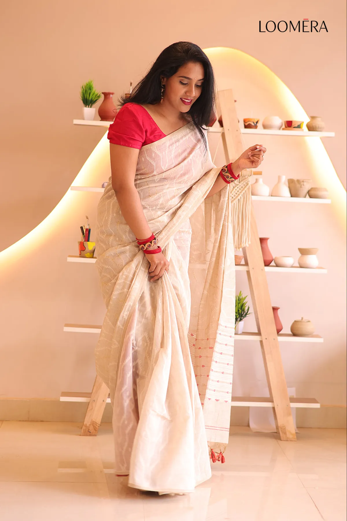 Off White Cotton Saree